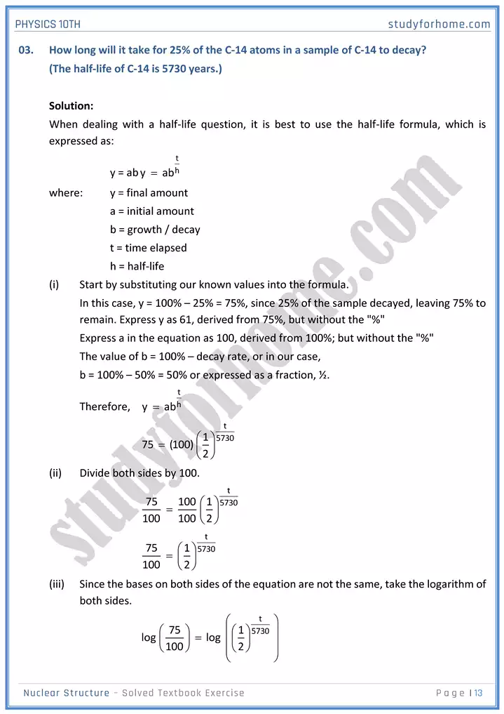 chapter 20 nuclear structure solution of textbook exercise physics 10th 13