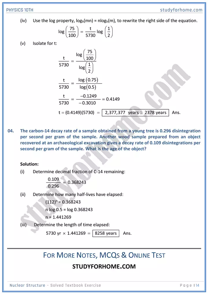 chapter 20 nuclear structure solution of textbook exercise physics 10th 14