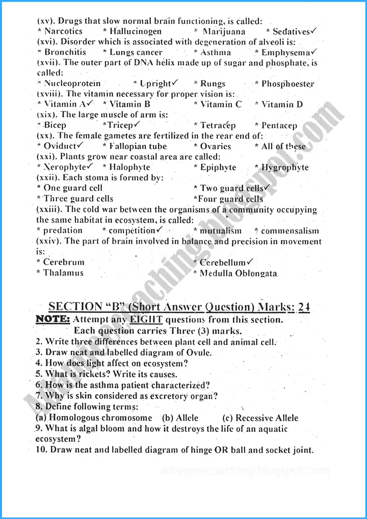 biology past year paper 2022 2