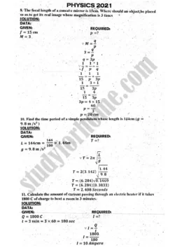 physics-solved-numericals-past-year-paper-2021