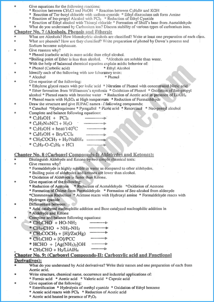 chemistry 12th adamjee coaching guess paper 2024 science group 3