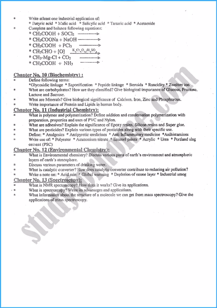 chemistry 12th adamjee coaching guess paper 2024 science group 4