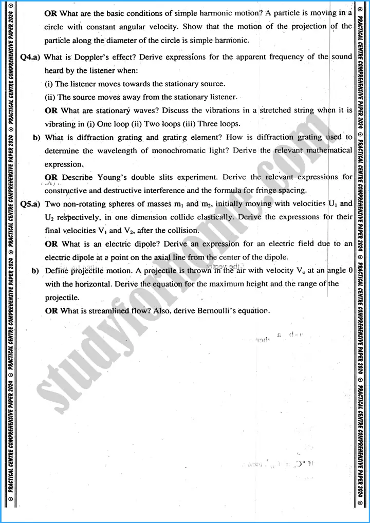 physics 11th practical centre guess paper 2024 science group 4