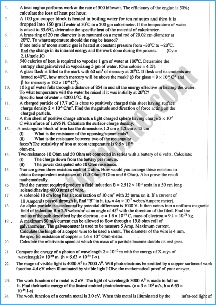 physics 12th adamjee coaching guess paper 2024 science group 3
