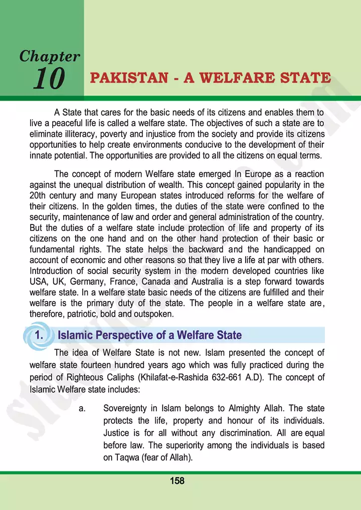 chap 10 pakistan a welfare state pakistan studies 10th 01