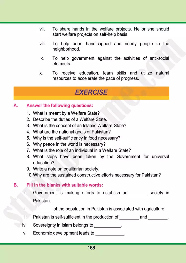 chap 10 pakistan a welfare state pakistan studies 10th 10