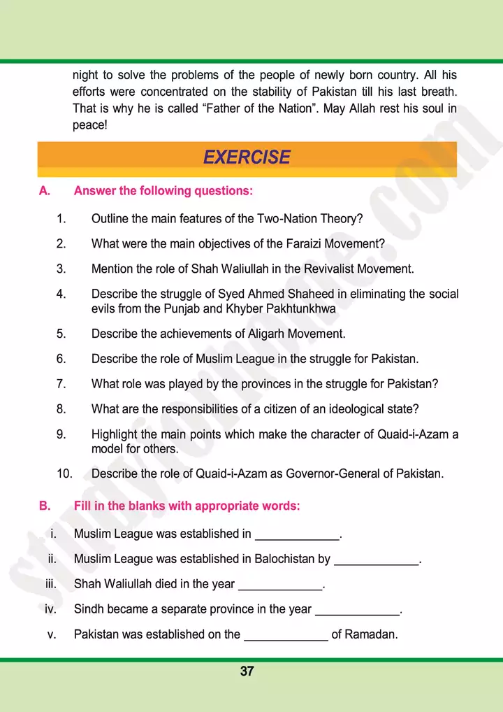 chap 2 making of pakistan pakistan studies 10th 24