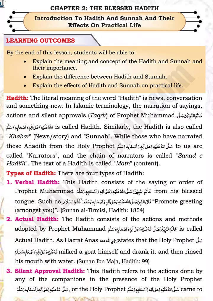 chap 2a introduction to hadith and sunnah islamiat 9th 01