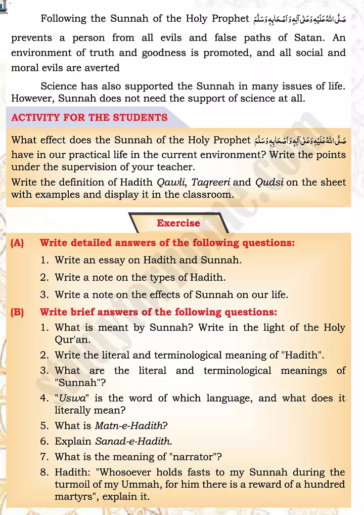 chap 2a introduction to hadith and sunnah islamiat 9th 05