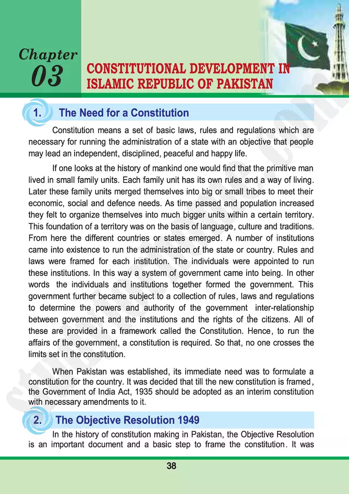 chap 3 constitutional development in islamic republic of pakistan pakistan studies 10th 01