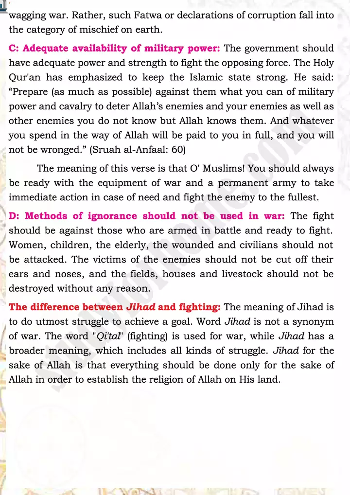 chap 3d jihad intro importance and types islamiat 9th 07