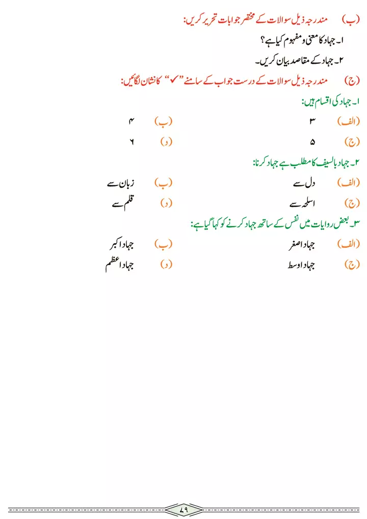 chap 3d jihad ka taruf ahmiyat aur iqsam ibadat islamiat 9th 07