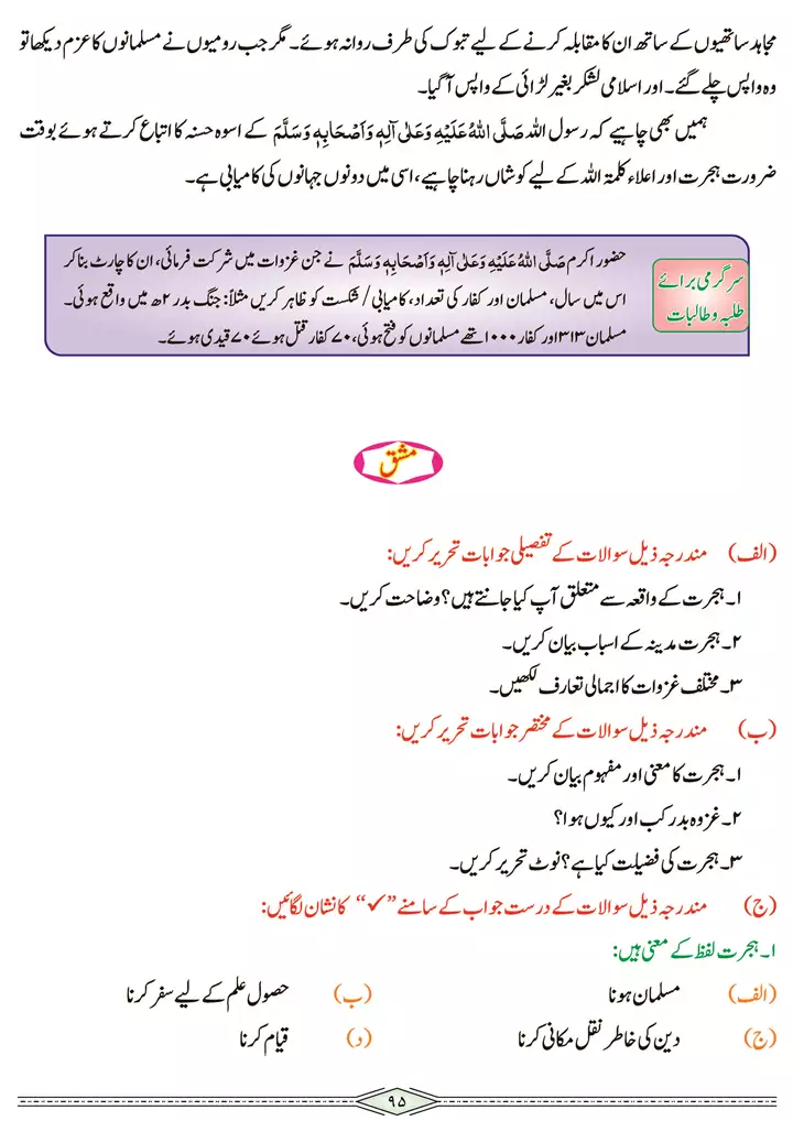 chap 3g hijrat e madina aur ghazwat seerat tayyaba islamiat 9th 07