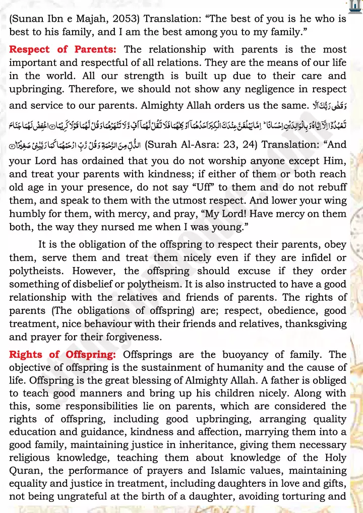 chap 3l significance of family in islam islamiat 9th 04