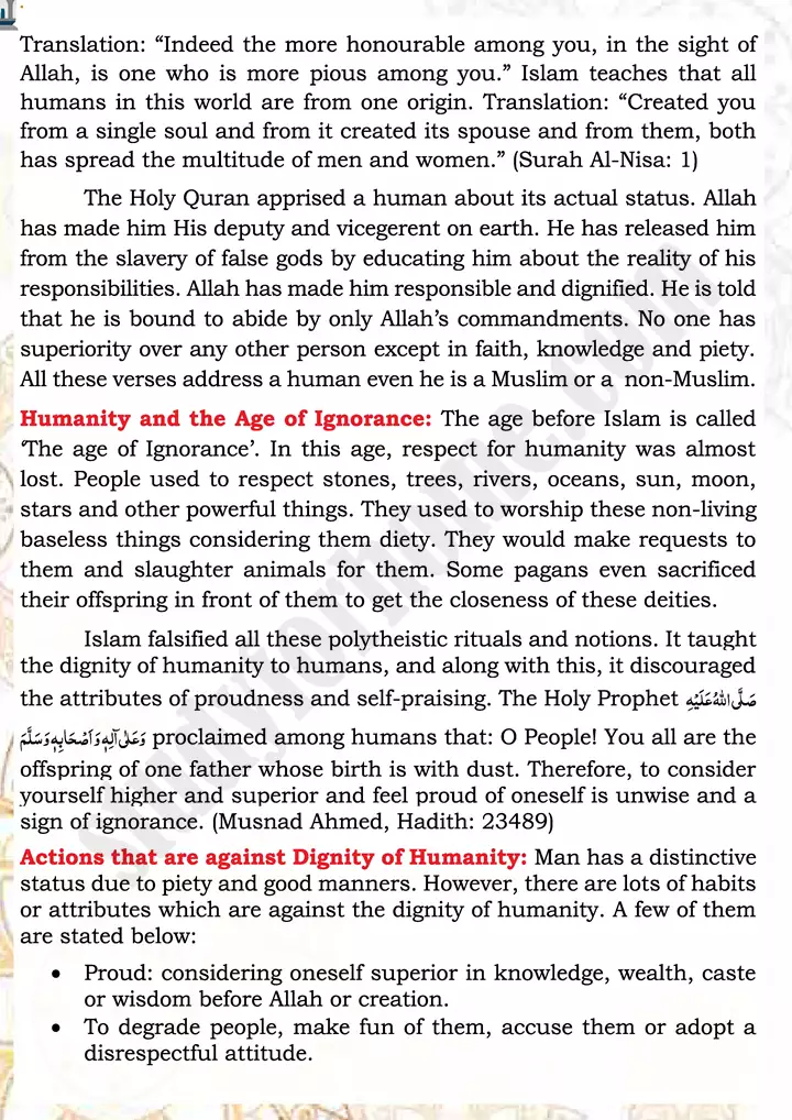 chap 3m dignity of humanity islamiat 9th 02