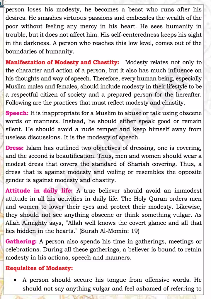 chap 3o modesty islamiat 9th 03