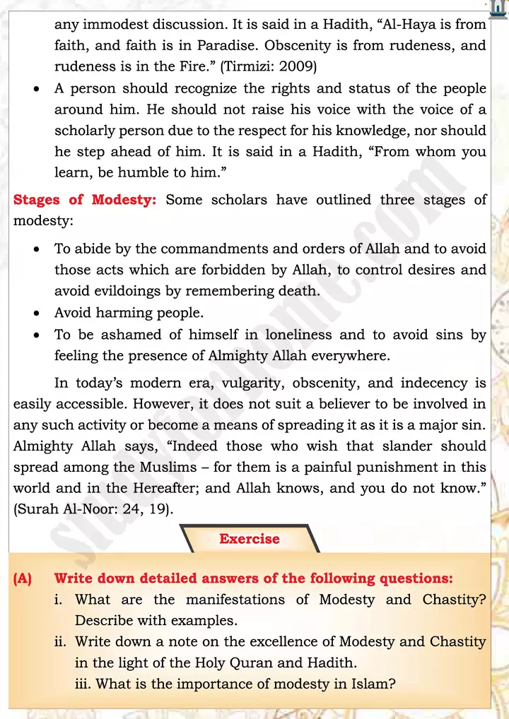 chap 3o modesty islamiat 9th 04