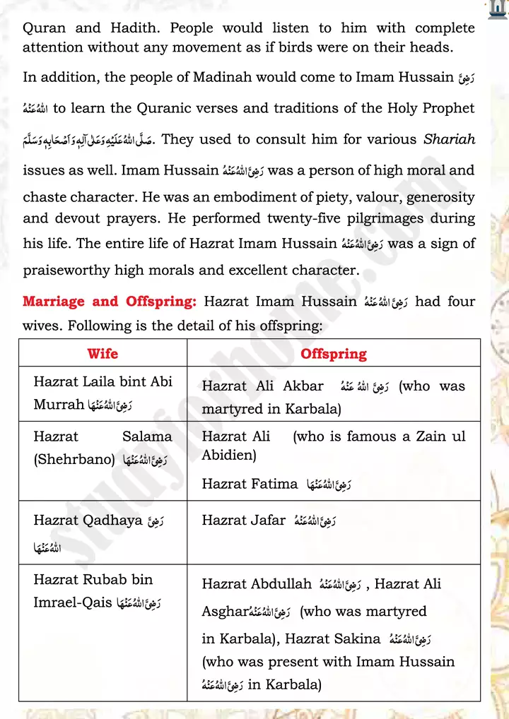 chap 4a hazrat imam hussain islamiat 9th 05