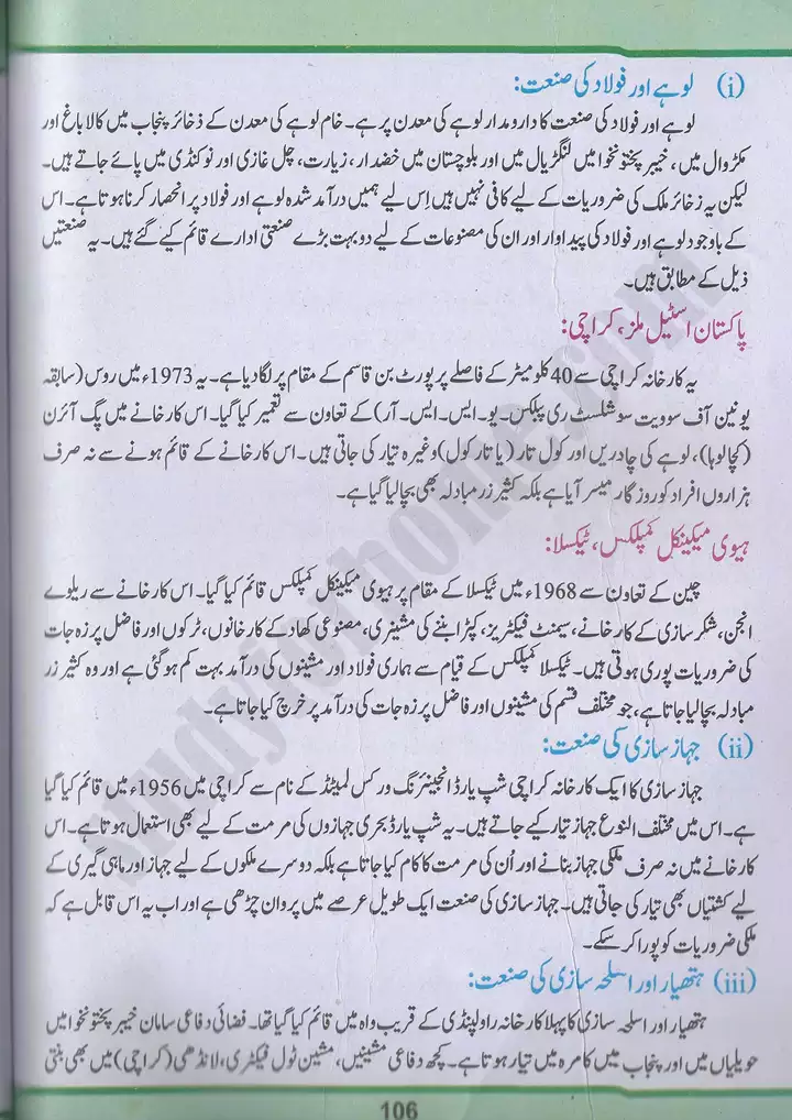 chap 6 pakistan mai sanati taraqi pakistan studies 10th 09