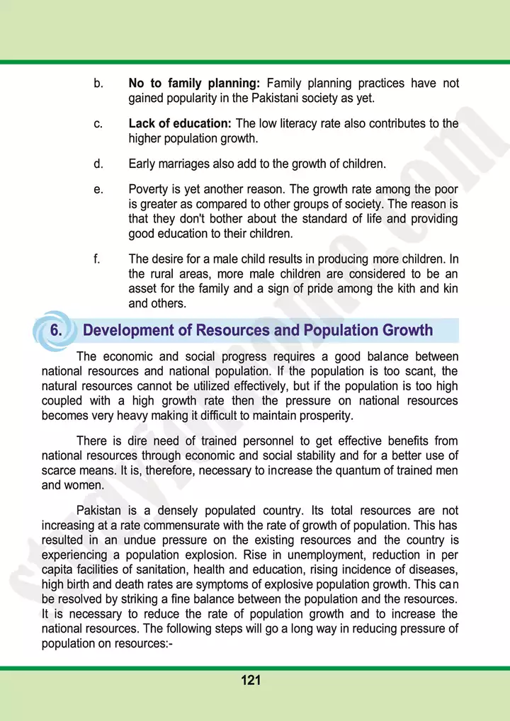 chap 7 the population of pakistan pakistan studies 10th 07