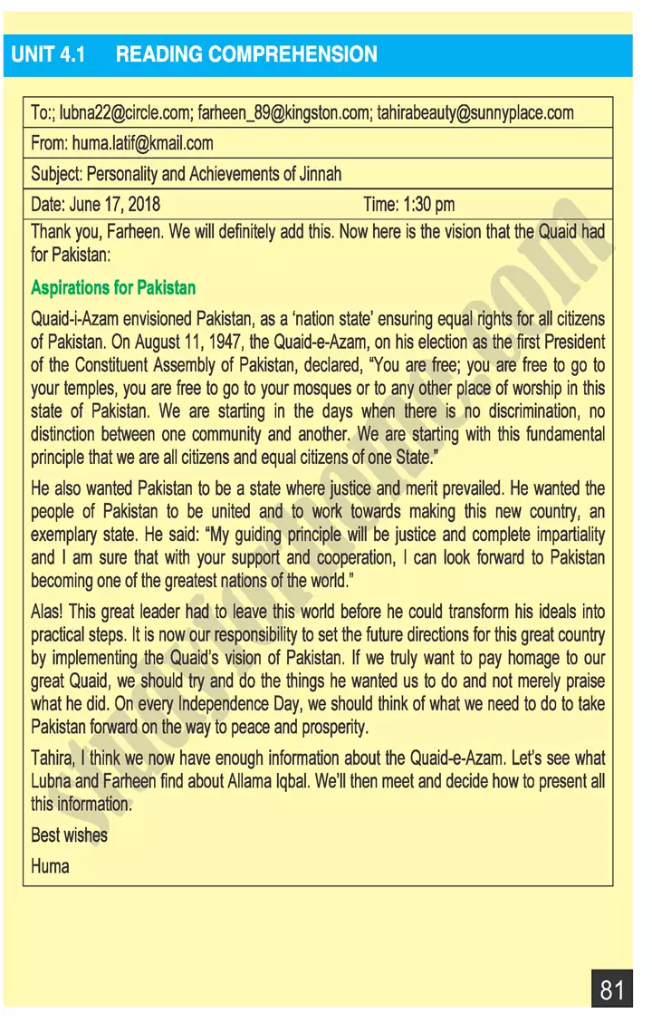 unit 4 pakistan and national pride english 9th 07