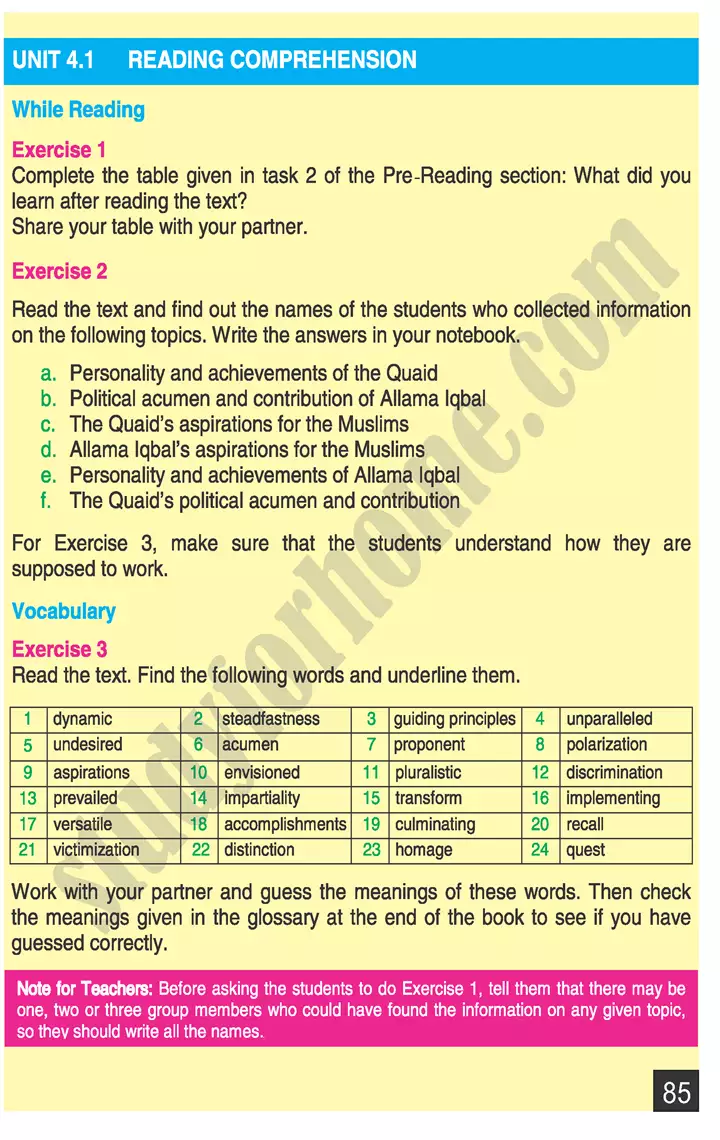 unit 4 pakistan and national pride english 9th 11