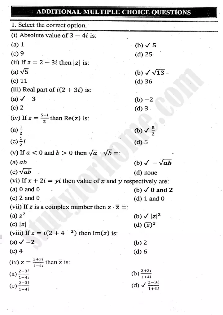 chapter-1-complex-numbers-additional-mcqs-mathematics-11th