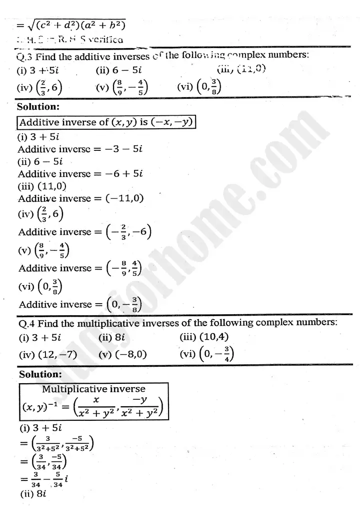 chapter 1 complex numbers exercise 1 2 mathematics 11th 03