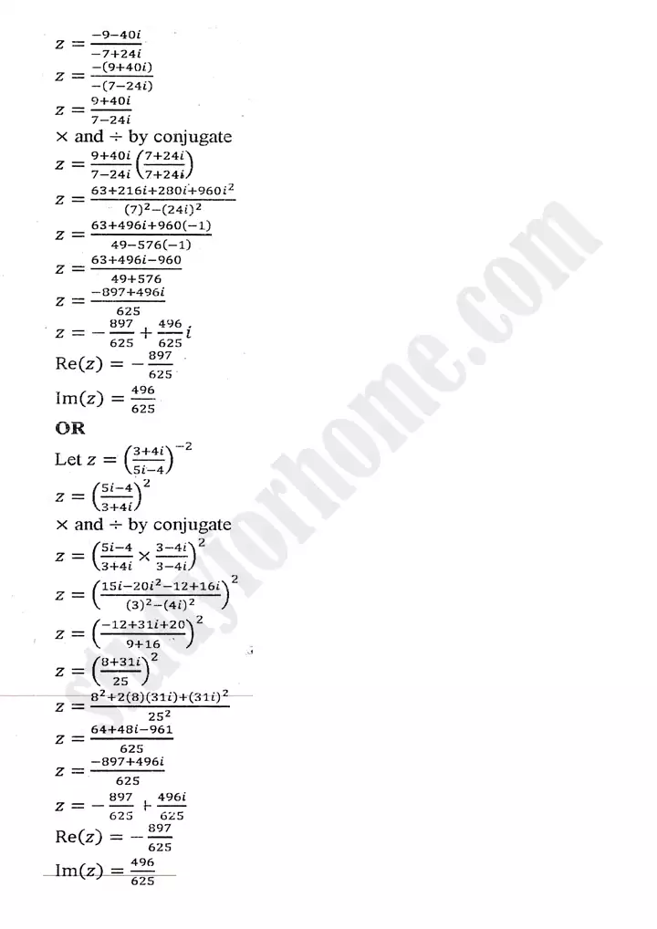 chapter 1 complex numbers exercise 1 2 mathematics 11th 12