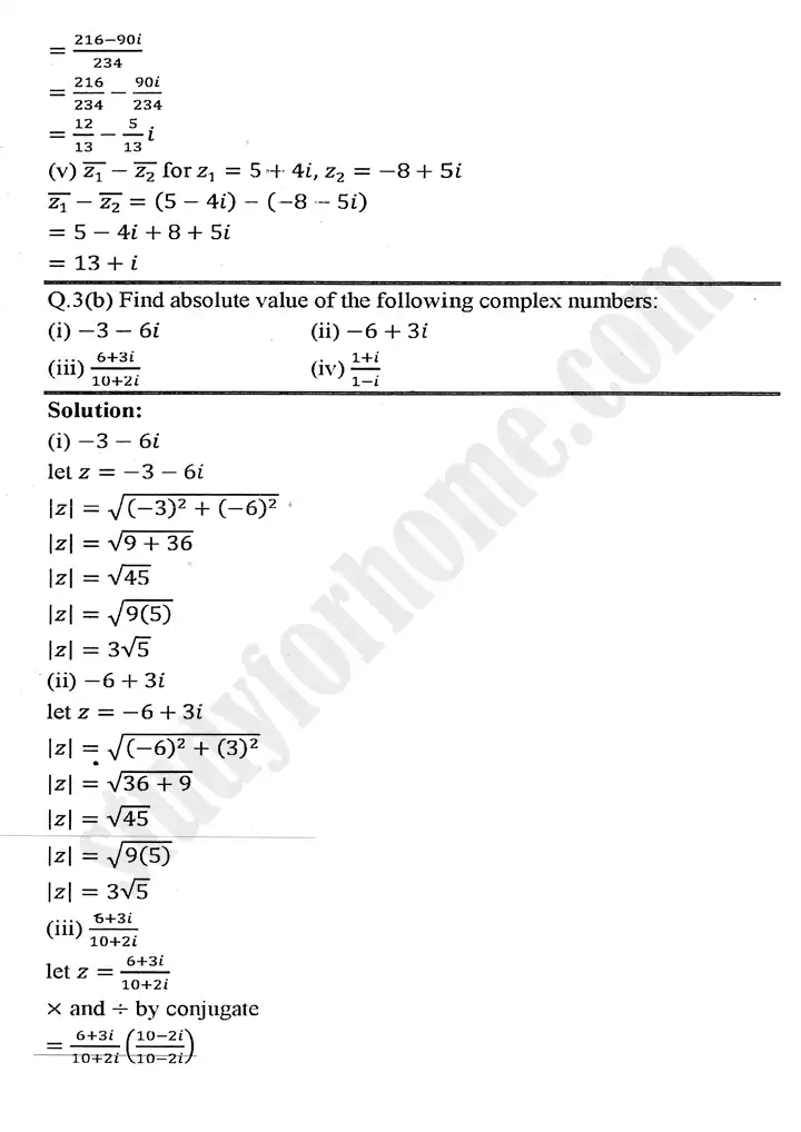 chapter 1 complex numbers review exercise 1 mathematics 11th 05