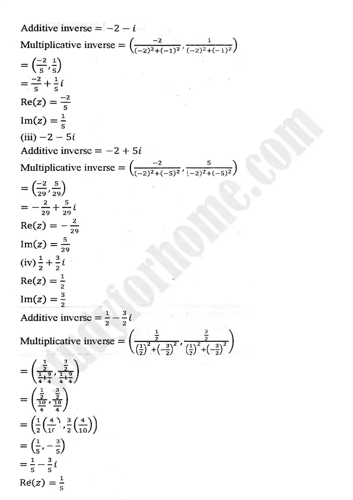 chapter 1 complex numbers review exercise 1 mathematics 11th 09