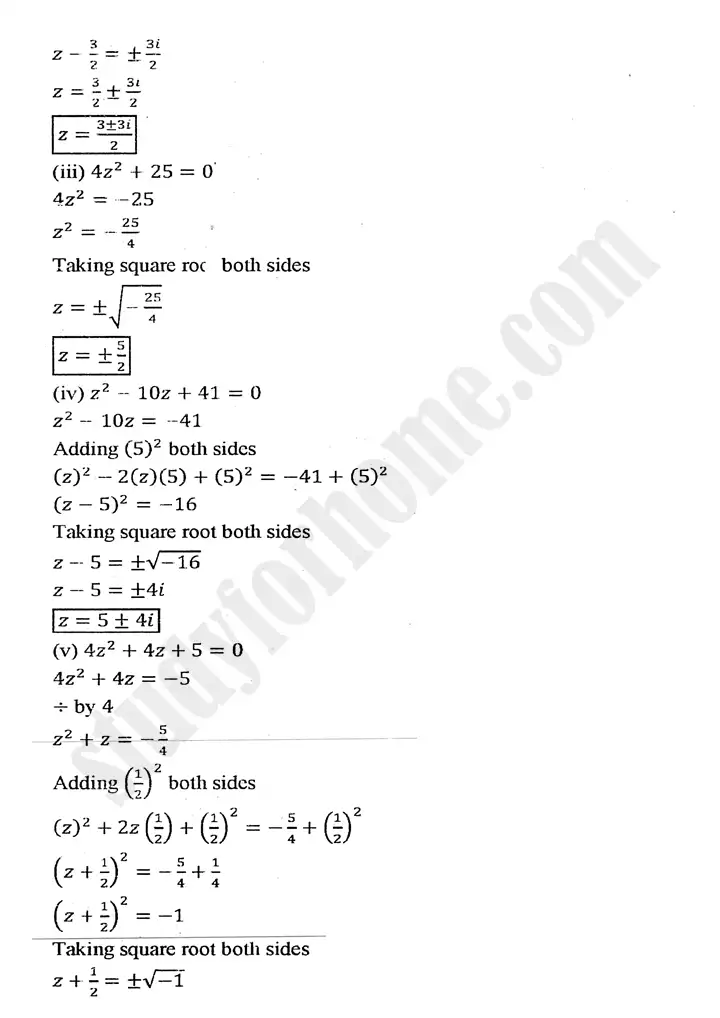 chapter 1 complex numbers review exercise 1 mathematics 11th 13