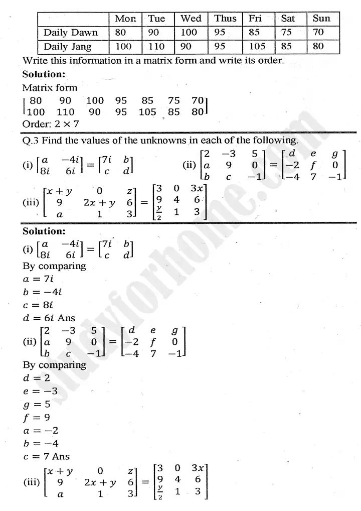 chapter 2 matrices and determinants exercise 2.1 mathematics 11th 02