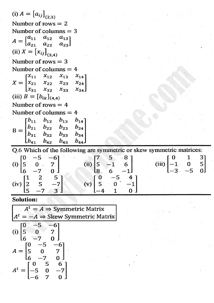 chapter 2 matrices and determinants exercise 2.1 mathematics 11th 04