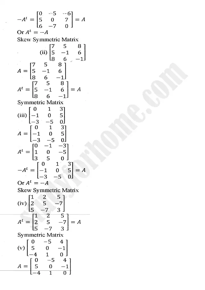 chapter 2 matrices and determinants exercise 2.1 mathematics 11th 05