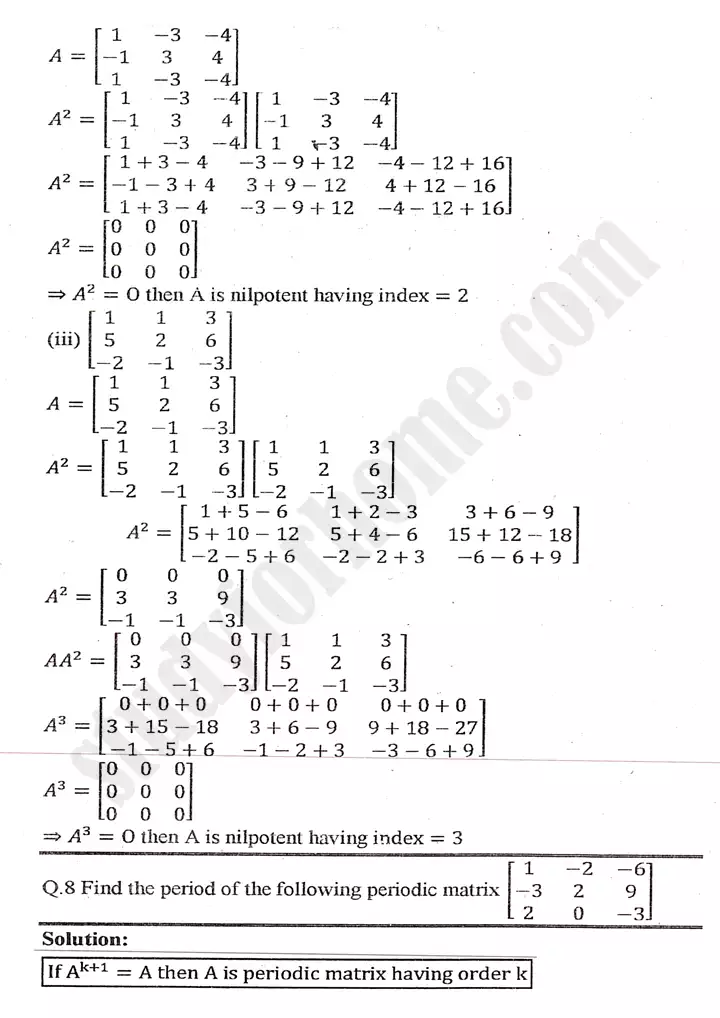 chapter 2 matrices and determinants exercise 2.1 mathematics 11th 07