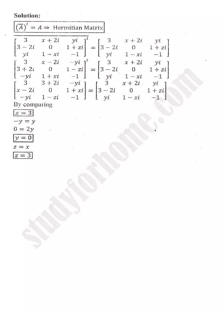 chapter 2 matrices and determinants exercise 2.1 mathematics 11th 11