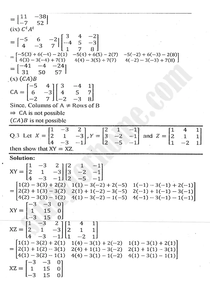 chapter 2 matrices and determinants exercise 2.2 mathematics 11th 04