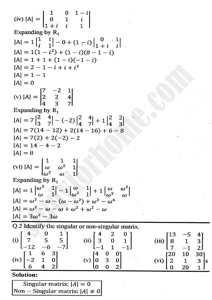 chapter 2 matrices and determinants exercise 2.3 mathematics 11th 02