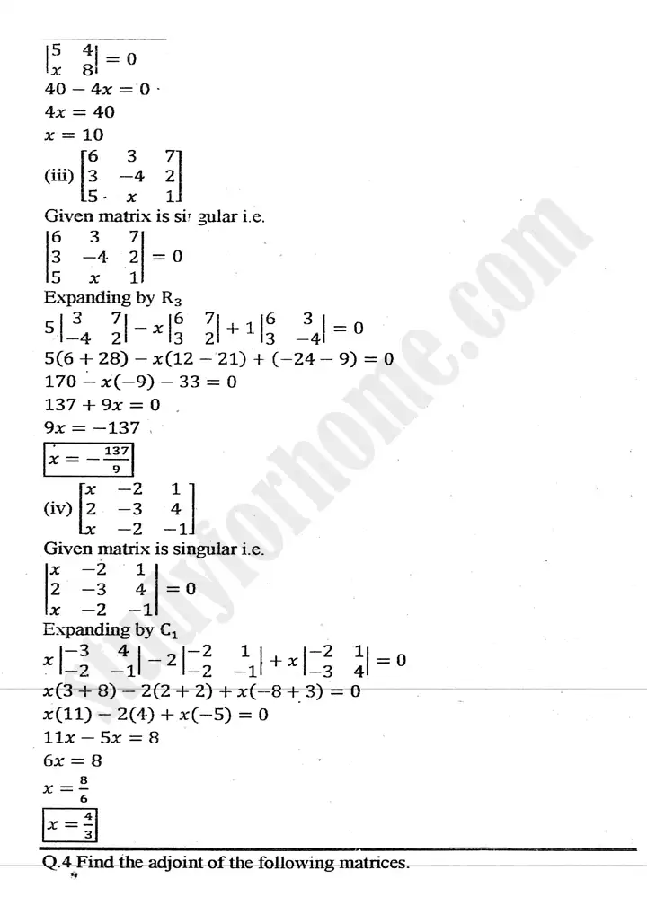 chapter 2 matrices and determinants exercise 2.3 mathematics 11th 05