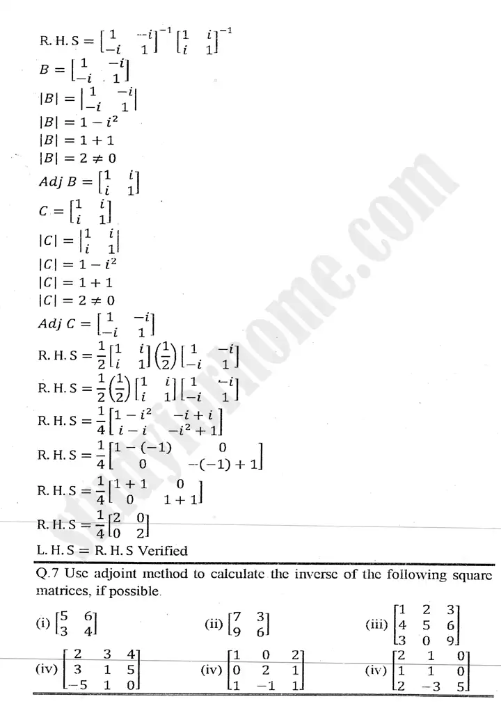 chapter 2 matrices and determinants exercise 2.3 mathematics 11th 13