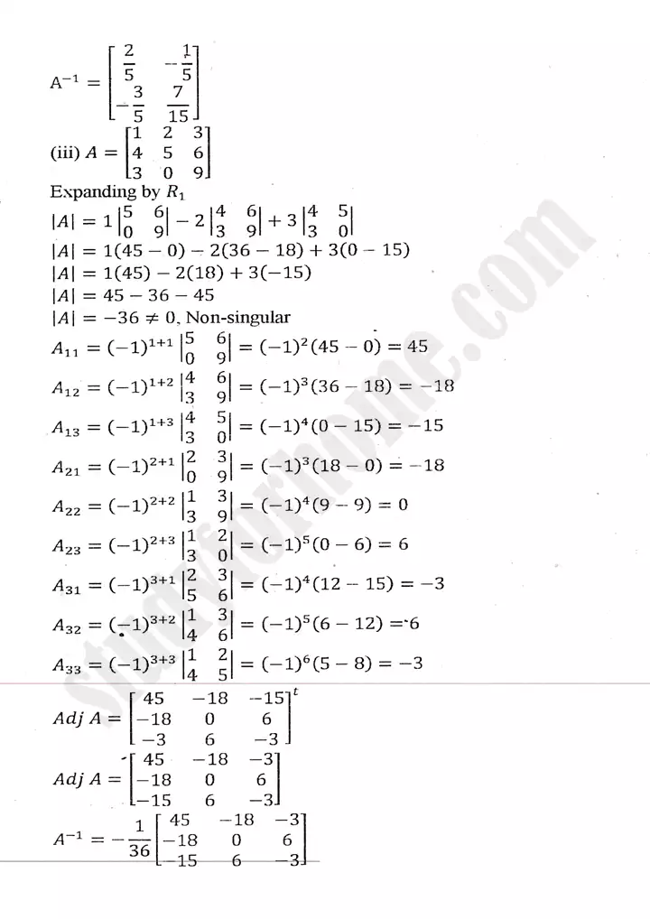 chapter 2 matrices and determinants exercise 2.3 mathematics 11th 15