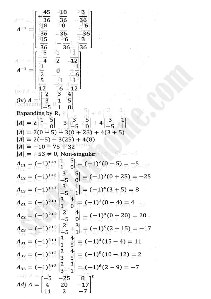 chapter 2 matrices and determinants exercise 2.3 mathematics 11th 16