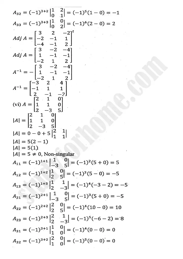 chapter 2 matrices and determinants exercise 2.3 mathematics 11th 18