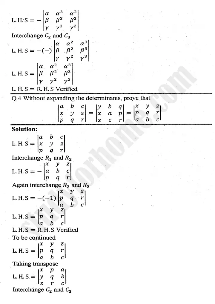 chapter 2 matrices and determinants exercise 2.4 mathematics 11th 07