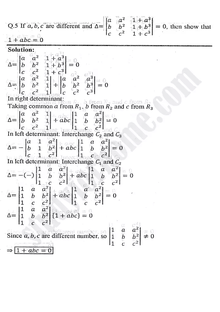 chapter 2 matrices and determinants exercise 2.4 mathematics 11th 09