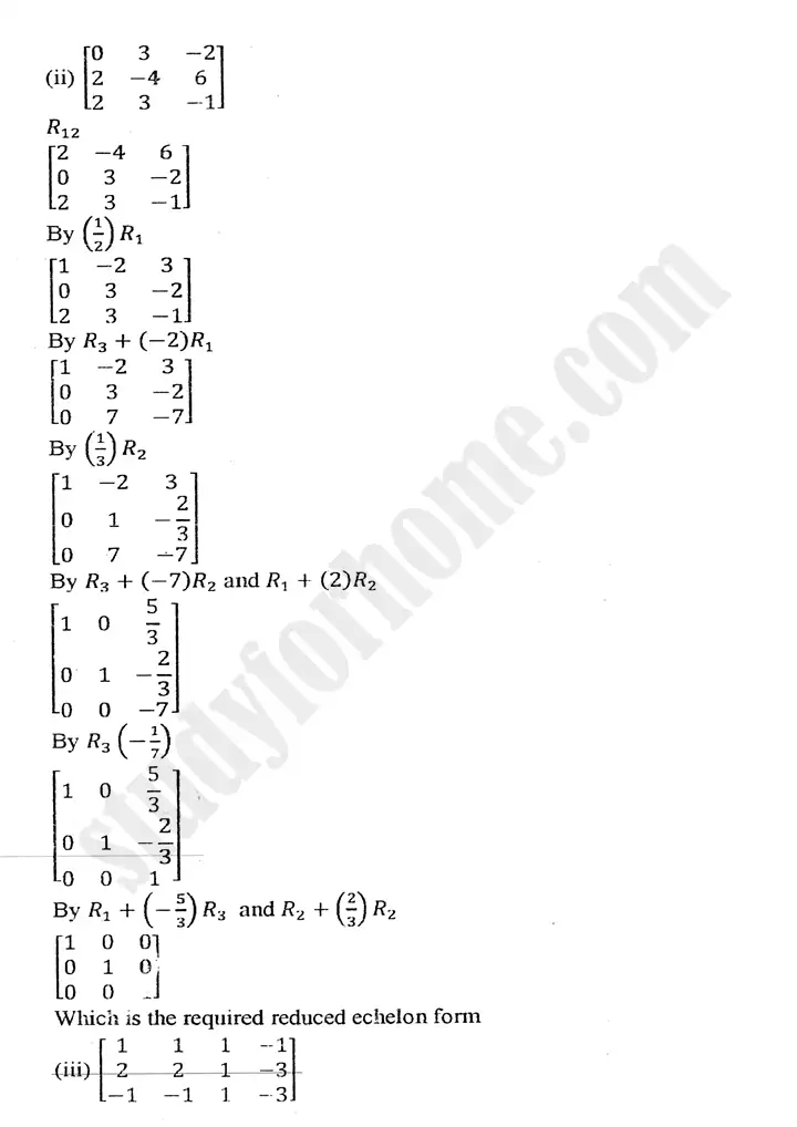 chapter 2 matrices and determinants exercise 2.5 mathematics 11th 05