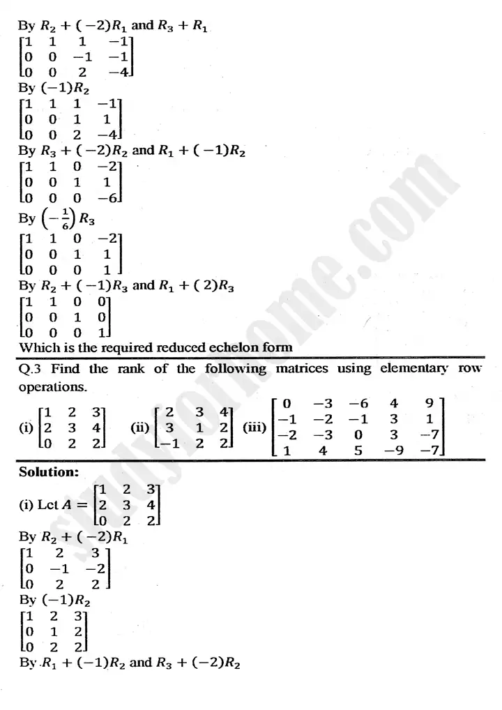 chapter 2 matrices and determinants exercise 2.5 mathematics 11th 06