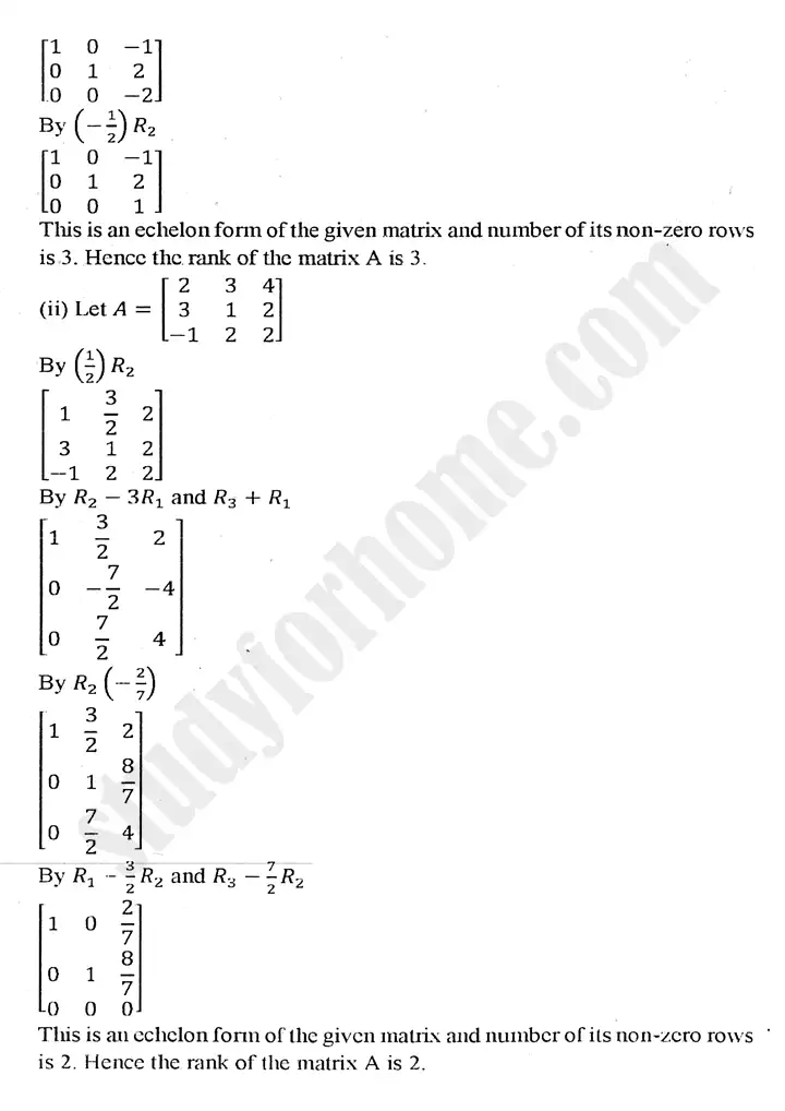 chapter 2 matrices and determinants exercise 2.5 mathematics 11th 07