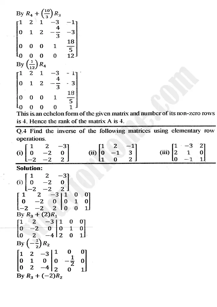 chapter 2 matrices and determinants exercise 2.5 mathematics 11th 09